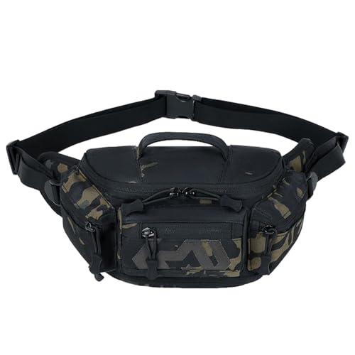 CamGo Tactical Fanny Pack for Men Women Expandable Military Waist Bag Hip Belt Bumbag Utility Bags for Hiking Climbing Fishing CP Black