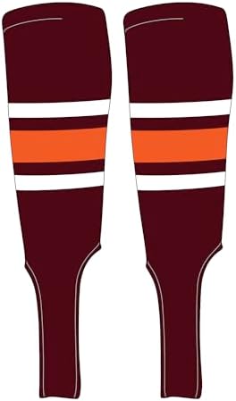 Traditional Baseball Stirrups Pattern B-7 Maroon, White, Orange