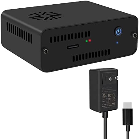 Geekworm NASPi V2.0 2.5 inch SATA HDD/SSD NAS Storage Kit + 20W 5V 4A Power Supply with Safe Shutdown Function for Raspberry Pi 4 Model B(Not Include Raspberry Pi 4)