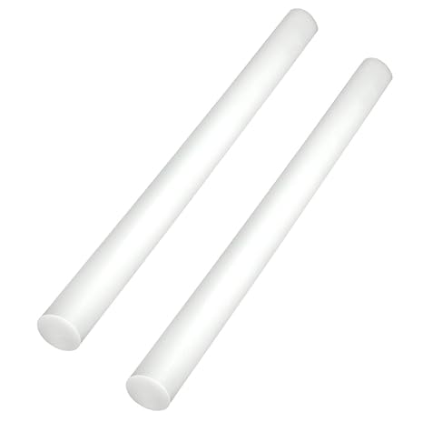 2Pack Round Acetal Copolymer Rods - 1/2 -Inch Diameter and 12-Inch Length Opaque White Acetal Copolymer Rods (POM-C) Standard Tolerance Perfect for Non-Marring Fixtures(0.5in12in)