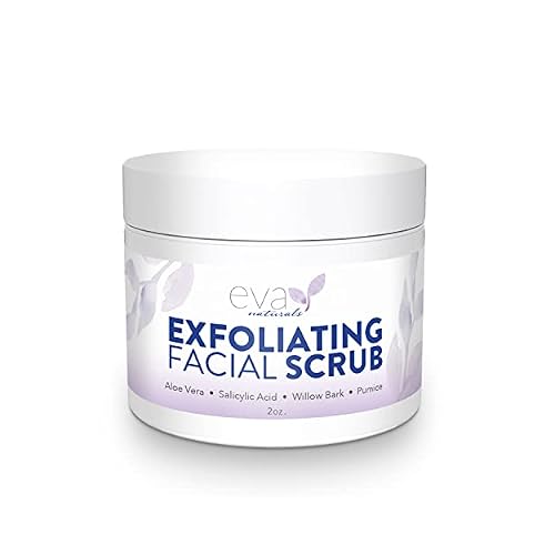 Eva Naturals Exfoliating Facial Scrub Gentle Microdermabrasion Face Exfoliator with Pumice & Botanical Extracts Facial Wash to Clear Blackheads, Acne, and Dead Skin for Smooth, Radiant Skin - 2 oz