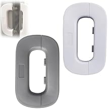 Self-Adhesive Fridge Lock Latch System, Fridge Lock, Refrigerator Lock for Kids, Multifunctional Anti-Pinch Cabinet Door Lock, for Prevent Protect Children Search The Refrigerators (White+Grey)