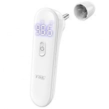 FDK Ear Thermometer for Adults and Kids, FSA Eligible Digital Accurate Ear and Forehead Thermometer Medical Grade with Fever Alarm, 1 Second Fast Reading LED Clear Display Silent Mode
