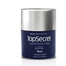 Top Secret Hair Thickening Building Fibers Refills - Undetectable & Natural Hair Filler - for Men & Women - Instantly Fill In Fine Thinning Hair - Weather & Sweat Resistant (Black, Travel)