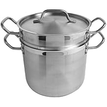TrueCraftware-8 Quart Stainless Steel Double Boiler 3 Piece Set- Steam Melting Pot Cookware Stainless Steel Double Boiler Pot for Melting Chocolate Candy Butter and Cheese Dishwasher & Oven Safe