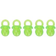 5PCS Pet Dog Chewing Toy, Pacifier Shaped Pet Dogs Teether Teething Sounding Interactive Chew Toy(Red) (Green)