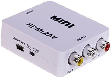 easyday 1080P HDMI to 3RCA AV CVBS Composite & S-Video R/L Audio Converter Adapter Box Upscaler Supporting PAL/NTSC