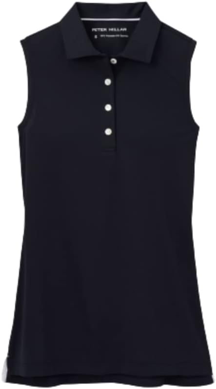 PETER MILLAR Womens Banded Sport Mesh Solid Sleeveless Golf Polo - Black XL