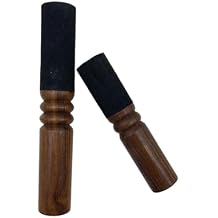 Tibetan Singing Bowl Mallet Suede Wooden Striker Leather Wrapped Meditation Mallet Sound Bowl Stick Buddha Musical Instruments for Buddhist Meditation Yoga Chime (Black and Brown)