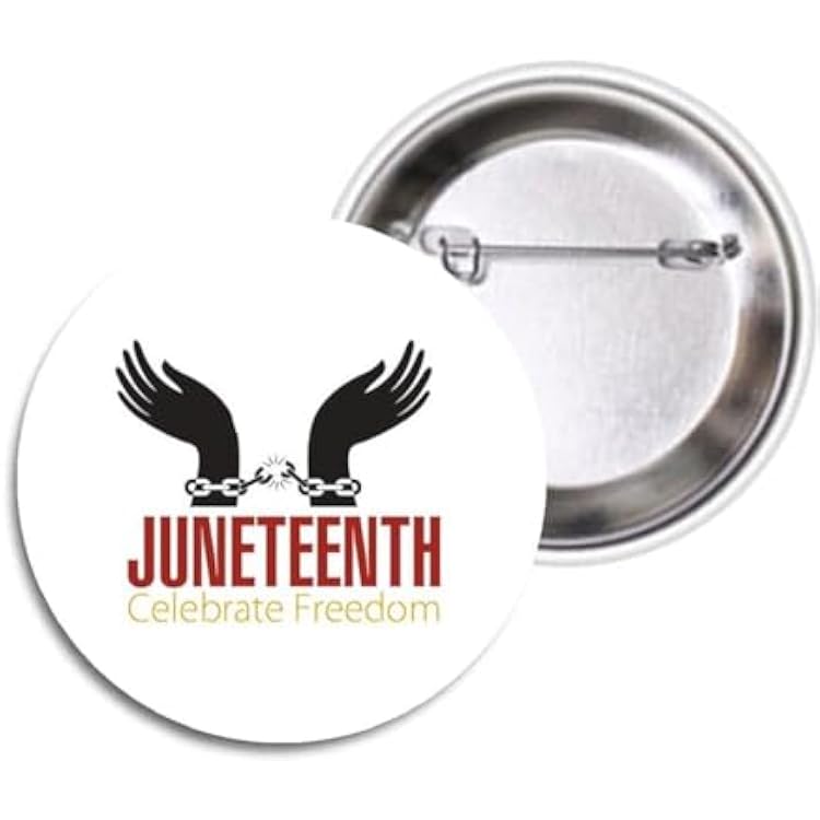 Rosella 10 Pcs Juneteenth Celebrate Freedom 2.25 Pinback Buttons, White, jcf00122512