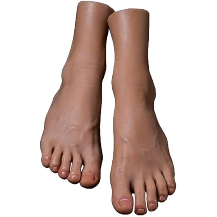 1 Pair Realistic Silicone Mannequin Foot, 1: 1 Lifesize Silicone Foot Model for Jewelry Shoes and Socks Display, Painting and Practicing ,1Pair,Bone