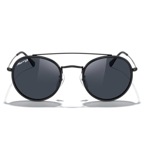 MERRYS Retro Round Polarized Sunglasses - Unisex Double Bridge Sun Glasses