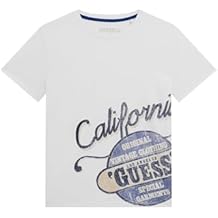 GUESS Boys Eco Short Sleeve T-Shirt, Pure White, 12