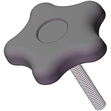 AN4C17505S421 2.25" Star Knob 1/4-20 x 1.750" steel zinc stud black pp (Pack of 10)