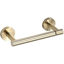 BGL Toilet Paper Holder Brushed Gold Wall Mount, Bathroom Toilet Paper Holder Brushed Nickel SUS 304 Stainless Steel, Double Post Pivoting Toilet Paper Roll Holder for Bathroom RV