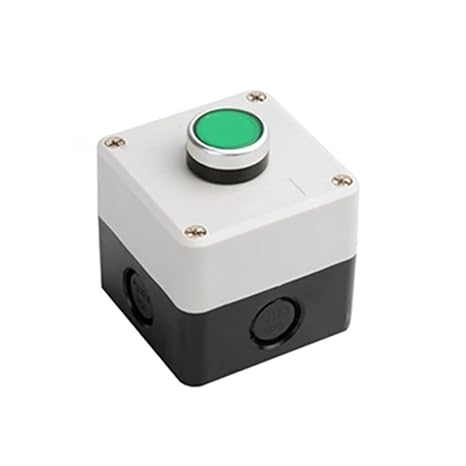 ATO Momentary Push Button Switch Station Box, 1 NO+1NC, ABS One Push Button Control Switch