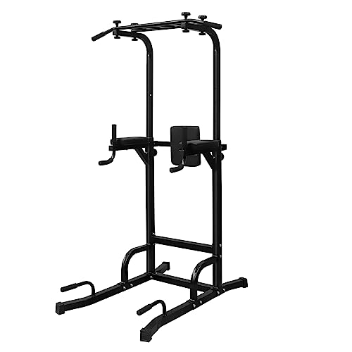 Squat Rack Multi-Functional Power Cage with LAT Pulldown Pulley System, 1400 lb Capacity Power Rack for Home and Garage Gyms Black3