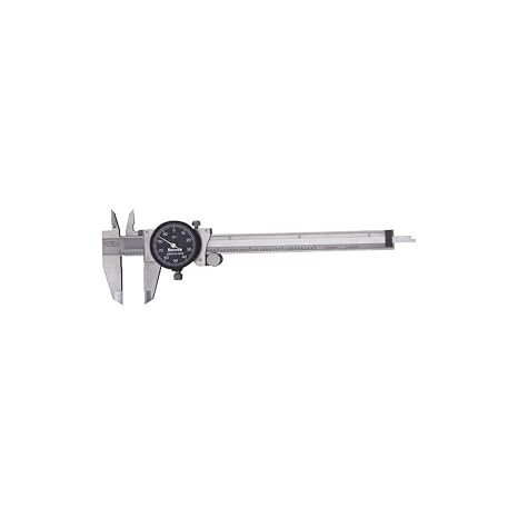 Starrett Dial Caliper, 0-6" Range, .001" Grad, Stainless Steel | Black Dial, 1-1/2" Dial Diameter, Precision Measurement, Durable, B120A-6