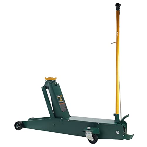 Omega Pro 5 Ton Service Jack - Long Chassis Hydraulic Lift from 7" to 27" with Handle Position Lock