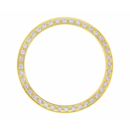 Ewatchparts Gold Created Diamond Bezel Compatible With 34mm Rolex 15000, 15505, 15200 14000 14010 Date