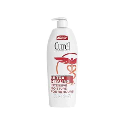 Curel Ultra Healing Intensive Fragrance-Free Lotion For Extra-Dry Skin, Dermatologist Recommended, Ideal for Sensitive Skin, Cruelty Free, Paraben Free, 20 Oz