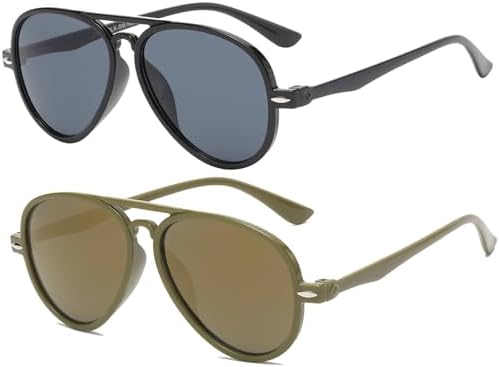 OWL Kids Aviator Sunglasses UV400 Protection Lens Colorful Plastic Frame Childrens Aviators for Boys Girls