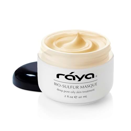 Raya Bio-Sulfur Masque 708 | Facial Clay Mask for Deep Pore Cleansing, Exfoliating Face Pack for Oily, Break-Out Skin | Vitamin-B and Bio Sulfur Formula to Control Oiliness | Skincare Face Mask