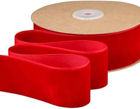 Rich Red Velvet Ribbon from Factory Direct Craft- Ribbon for Christmas Valentines Day Weddings and Other Holidays