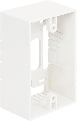 ICC Surface Mount Back Box, Single Gang, Raceway Compatible for Voice, Data, CATV, Fiber, Audio, and Video, White
