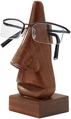 Wooden Nose Sunglass Holder - Elegant Glasses Case for Desk or Shelf Display, Handcrafted Wooden Eyewear Organizer 6 Nose In One Row