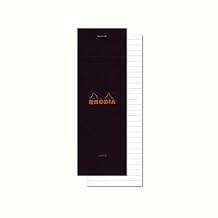 Rhodia Head Stapled Shopping Pad, No8 74x210mm, Lined - Black