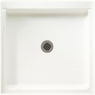 Swan SF04236MD.011 42-in L x 36-in W x 5.5-in H Solid Surface Shower Base, Tahiti White
