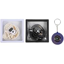 Islamic Tasbih Prayer Beads & Digital Tasbeeh Counter Set, 2 Pieces Elegant Beads with LCD Finger Counter, Elegant Islamic Gift for Dhikr Meditation Ramadan & Eid (Black, White)
