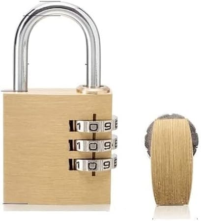 Coded Padlock,Number Padlock, Padlock, Locker Case Copper Stainless Steel Padlock Solid Brass Lock Digit Combination Password Secret Code for Gym Outdoor