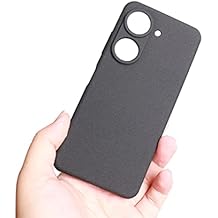QUIETIP Case Compatible with Asus Zenfone 9 & Zenfone 10,Shockproof Protective Soft Thin Silicone Matte Non Slip Bumper Cover,with Screen Protector,Black