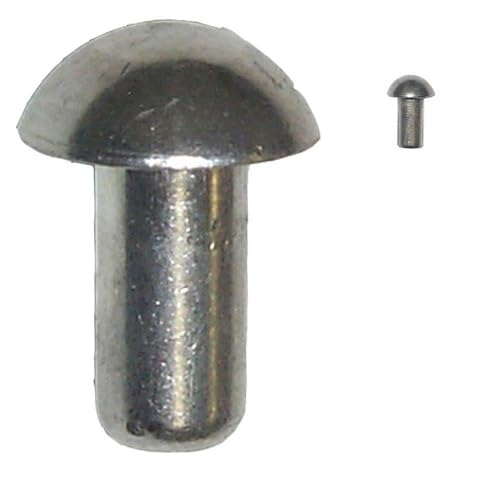 18 X 34 Solid 1100F Aluminum Rivet with A .225 Diameter Round Head, Plain Finish Pack of 1 Pound - Approximately 863 Pieces