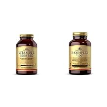 Solgar Vitamin C 1000 mg, 250 Vegetable Capsules - Antioxidant & Immune Support - Overall Health - H with B-Complex 100", 100 Vegetable Capsules - Heart Health - Nervous System Support - Supports En