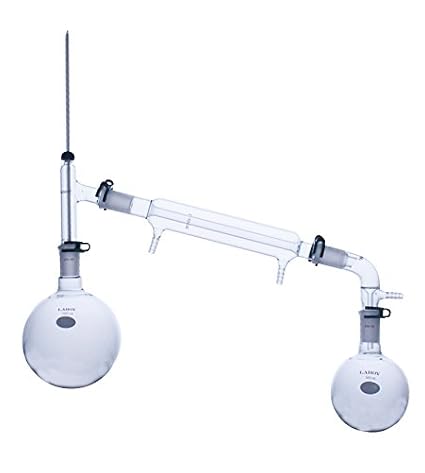 Laboy Glass Simple Distillation Apparatus Kit, Basic Set with 500mL & 1000mL Flasks, Condenser, Adapter & Clips, 24/40 Joints