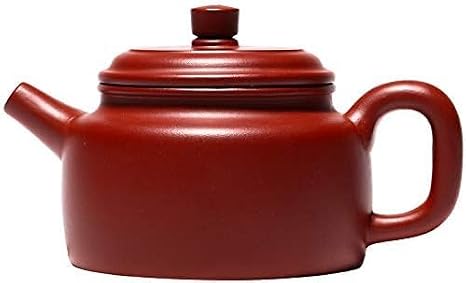 Zisha Teapot 8 Oz,Yixing Clay Handmade Teapot,Chinese Brew Loose Leaf Kung Fu Tea Maker -Dezhong,Zhuni Red Clay