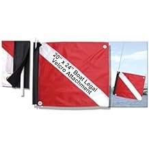 Marine Sport 4678 Deluxe 20 by 24-Inch Dive Flag with Velcro Attachment,Red/White