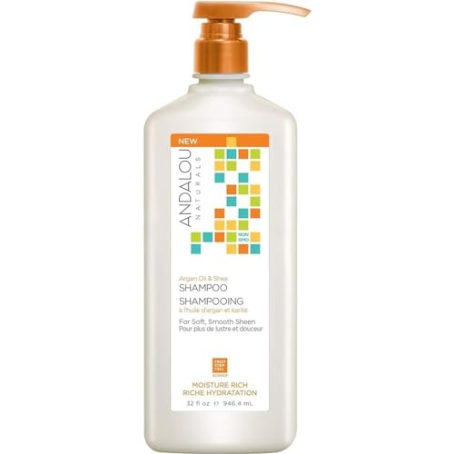 Andalou Naturals Argan Oil and Shea Moisture Rich Shampoo, Value Size, 32 Ounce