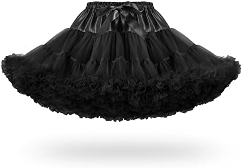 Petticoats for Women Elastic Waist Chiffon Petticoat Puffy Party Cosplay Underskirt Multi-Layer Short Tulle Skirt
