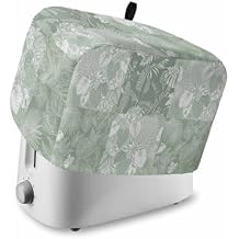 Summer Leaf Toaster Dust Cover with Pockets Light Green Palm Leaves Monstera Plant Country Soft Washable 2 Slice Toaster Cover, Dust-proof Covers for Medium Appliance and Fingerprint Protection