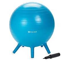 Stay-N-Play Children's Balance Ball - Flexible School Chair Active Classroom Desk Alternative Seating Built-In Stay-Put Soft Stability Legs, Includes Air Pump