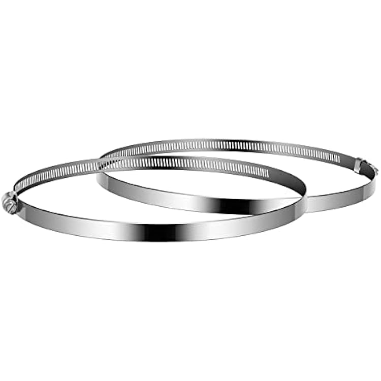 VIVOSUN Stainless Steel Air Ducting Clamps, 46812 Inch Adjustable Hose Clamps with Worm Drive for Ducting, Heating, Cooling, Exhaust, and Ventilation Pack of 2