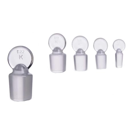 Kimble 850100-0009 Borosilicate Glass Solid Pennyhead Medium Length Stopper, 9 Stopper Size