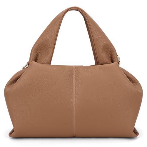 Crossbody Satchel Handbag for Women Shoulder Clutch Purse Dumpling Cloud Style Genuine Leather Bags for Daily Outfits