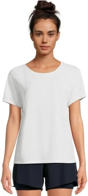 Avia Activewear Women's Short Sleeve Oversize T-Shirt (US, Alpha, Small, Regular, Regular, White)