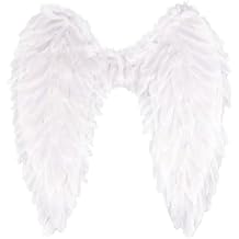 whitefeather Angel Wings Costume Accessories - Realistic Feather Wings for Adults, Lightweight Fairy Wings for Halloween