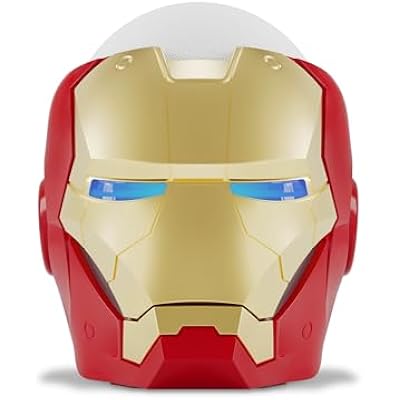 Echo Bundle: Echo Dot (5th Gen, 2022 release) | Glacier White and Limited Edition Marvel Iron Man Stand